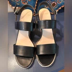 Cole Haan Black Cork Wedge
